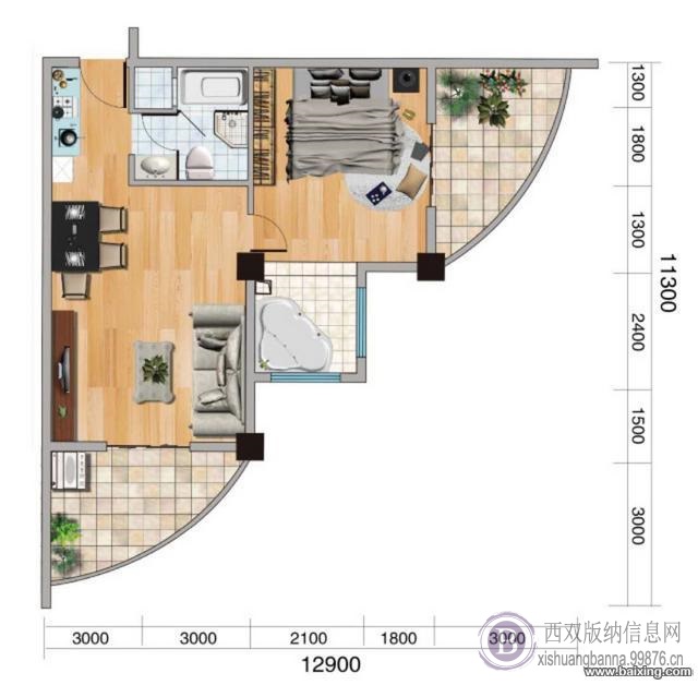 告庄西双景122平方欧式风格装修江景房